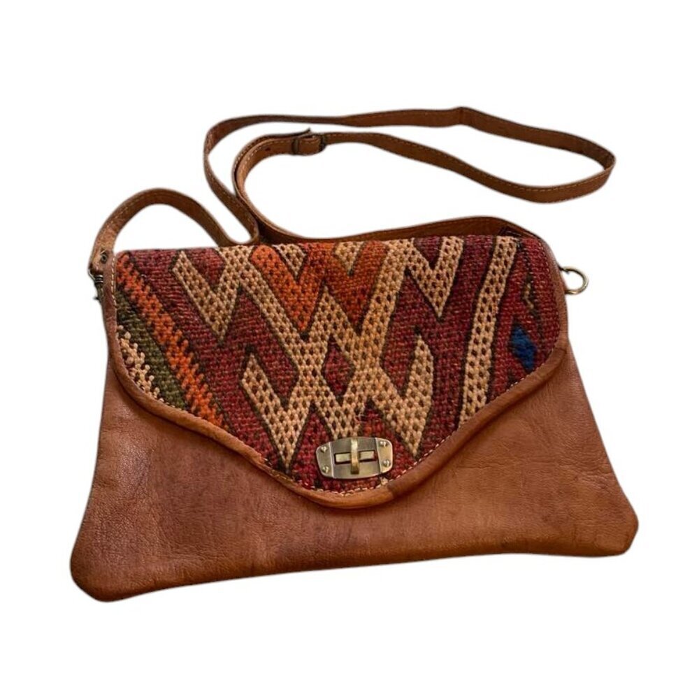 African Leather Hand Bag Crossbody Purse HIPPIE Boho Satchel